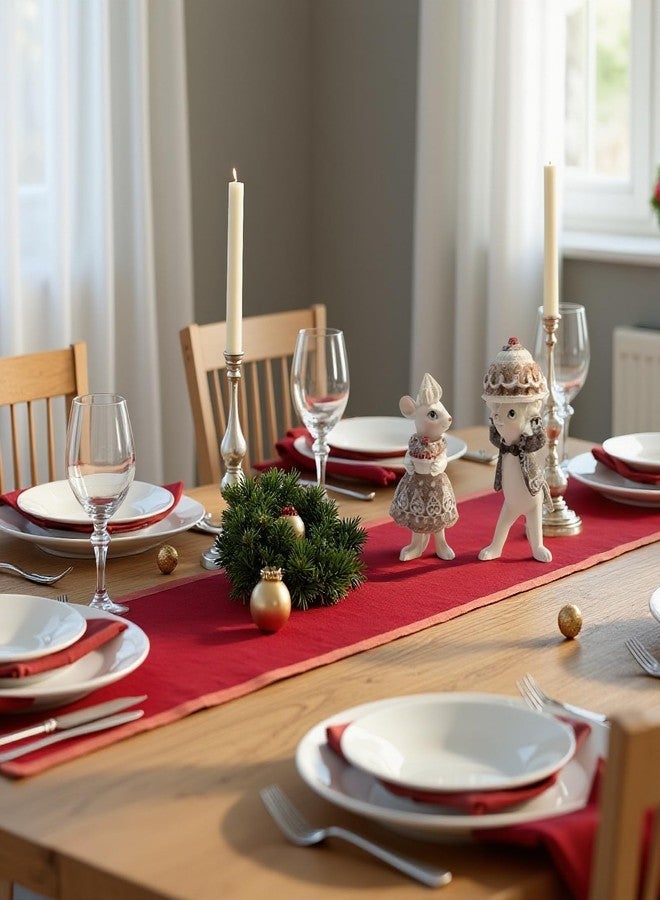 Braxio Indoor Christmas Gingerbread Mouse Figurine Set of 2 for Christmas, Festive Tabletop Decor, Cookie Ornament, Collectible Holiday Decorations for Christmas Tree, Mantel, Shelf - Image 2